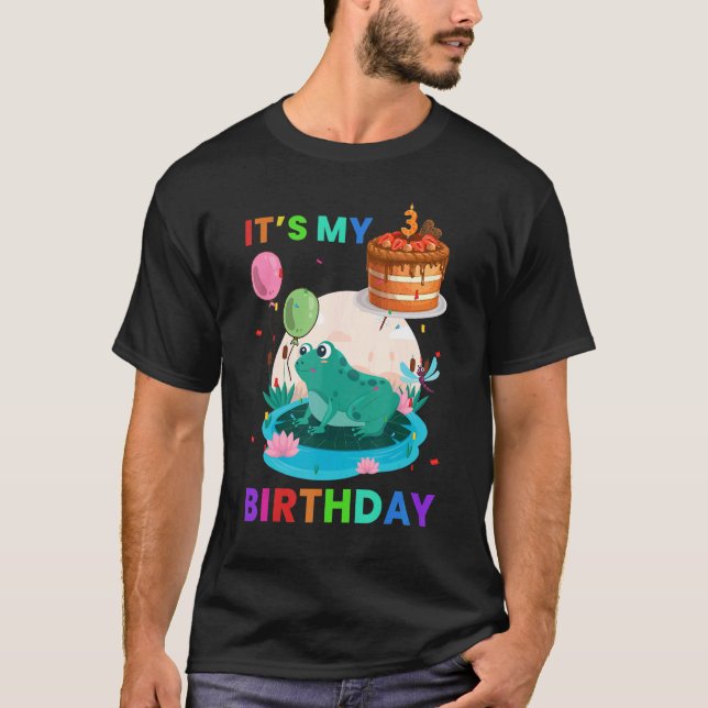 Cute Frog 4th Birthday   Frogs Animal   Graphic T-Shirt (Front)