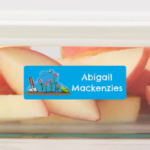 Cute frog and bee in garden cartoon personalised 