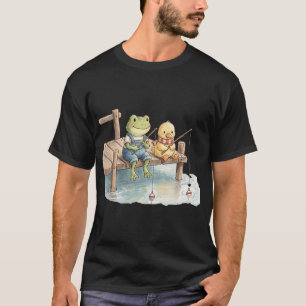Cute Frog and Duck Fishing Together - Cozy Lake Li T-Shirt