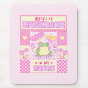Cute Frog and Mushroom - Funny Romantic Mouse Mat