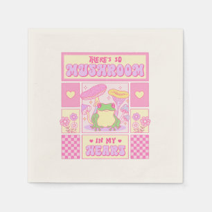 Cute Frog and Mushroom - Funny Romantic Napkin