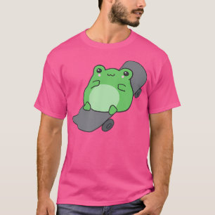 Cute Frog And Skateboard Kawaii Aesthetic Frog T-Shirt