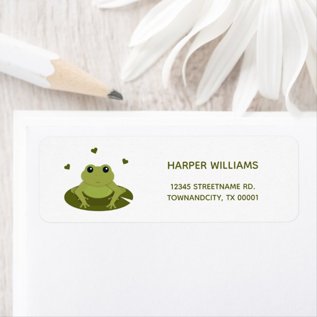 Cute Frog Animal Kids Return Address (Insitu)