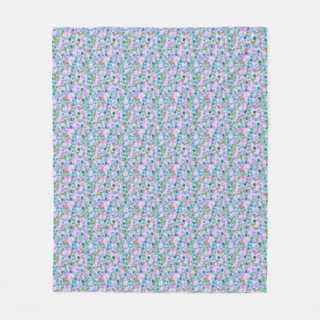 Cute Frog Art Pink Fleece Blanket For Girl's Room (Front)