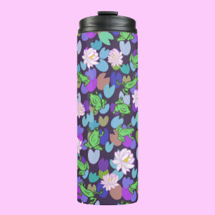 Cute frog art spiral notebook journal  thermal tumbler