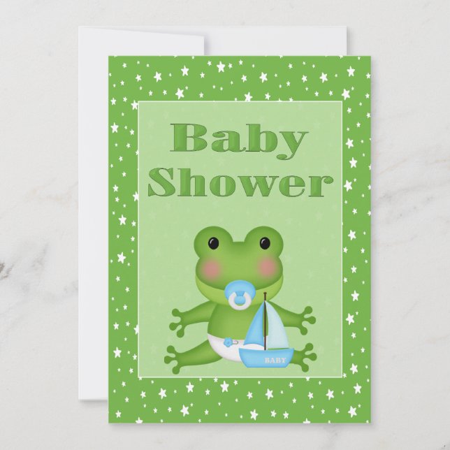 Cute Frog Baby Shower Invitation (Front)