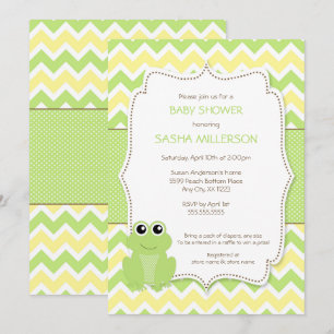 Cute Frog baby shower invitation, neutral gender Invitation