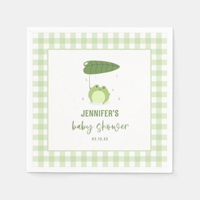 Cute Frog Baby Shower Napkin (Front)