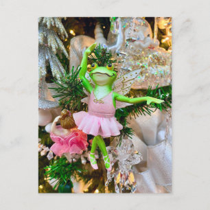 Cute Frog Ballerina Christmas Tree Postcard