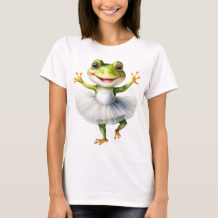 Cute frog ballerina dancing ballet. T-Shirt