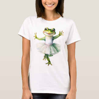 Cute frog ballerina dancing ballet. T-Shirt