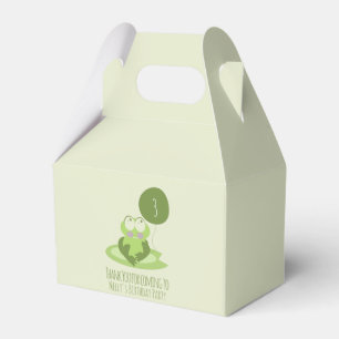 Cute Frog Birthday Green Balloon Thank You Favour Box