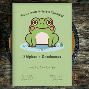 Cute Frog Birthday Invitation