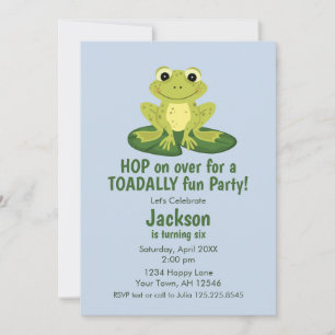 Cute Frog Birthday Invitation