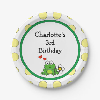 Cute Frog Birthday Party Paper Plate