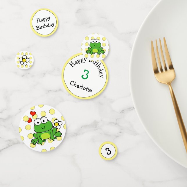 Cute Frog Birthday Table Confetti (Group)