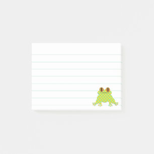 Cute Frog Cartoon 3 x 4 Lined Custom Post-it Notes