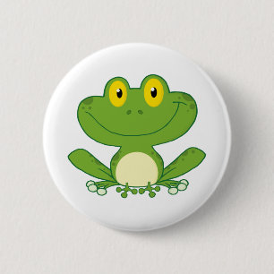 Cute Frog Cartoon Character 6 Cm Round Badge