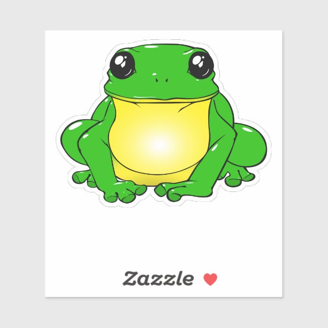  Cute Frog Cartoon – Kawaii Sticker (Sheet)
