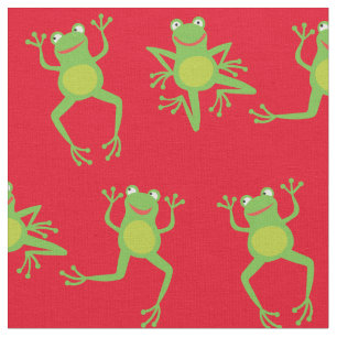 Cute Frog Cartoon Kids Fabric