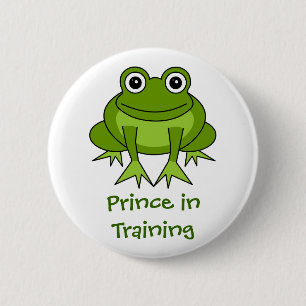 Cute Frog Cartoon - Prince in Training 6 Cm Round Badge