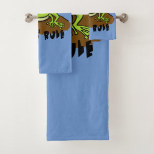 Cute frog cartoon towel set.
