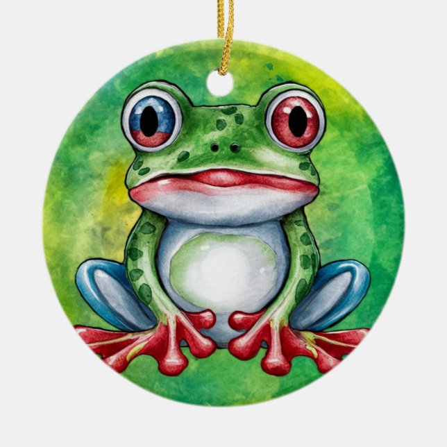 Cute Frog Ceramic Tree Decoration (Front)