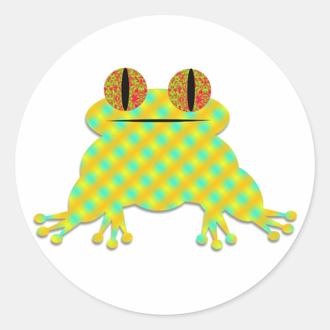 Cute Frog Classic Round Sticker (Front)