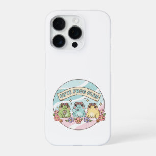 Cute Frog Club – Kawaii Pastel Frogs Floral Cute A iPhone 16 Pro Case