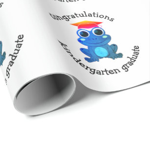 Cute Frog Custom Kindergarten Graduation Wrapping Paper