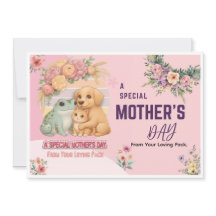 Cute Frog Dog Cat Mother’s Day Card - Special Gift