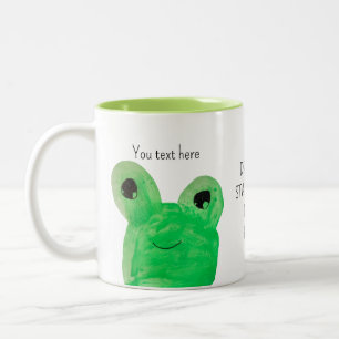 Cute frog Dream Big Personalised Two-Tone Coffee Mug