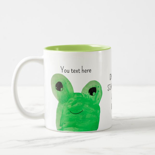 Cute frog Dream Big Personalised Two-Tone Coffee Mug (Left)