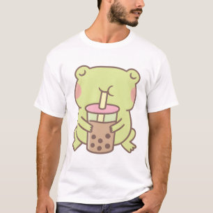 Cute Frog Drinking Boba Bubble Tea T-Shirt