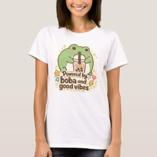 Cute FROG drinking bubble tea, boba tea T-Shirt