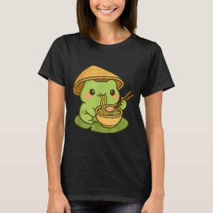 Cute Frog Eating Ramen Anime Japanese Men Women Ki T-Shirt