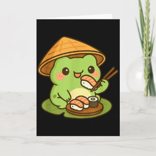 Cute Frog Eating Sushi Anime Japanese Gifts Men Wo Card