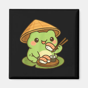 Cute Frog Eating Sushi Anime Japanese Men Women Ki Magnet
