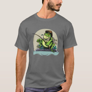 Cute Frog Fishing Goblincore Aesthetic Kids Youth T-Shirt