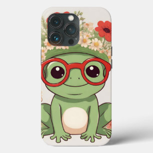Cute Frog Flower Headband iPhone 13 Pro Case