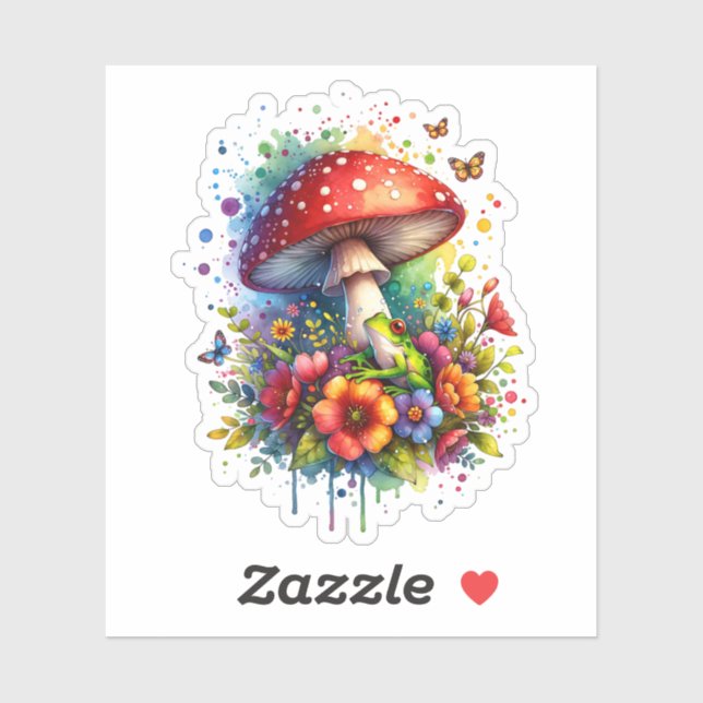 Cute Frog ,Flowers, Butterflies and Mushroom  (Sheet)