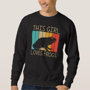 Cute Frog For Girls Kid Frog Toad Animal Tadpole Sweatshirt