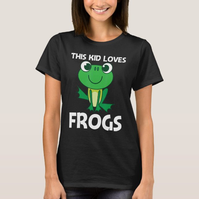 Cute Frog For Kids Boys Forest Zoo Pet Animal Catc T-Shirt (Front)