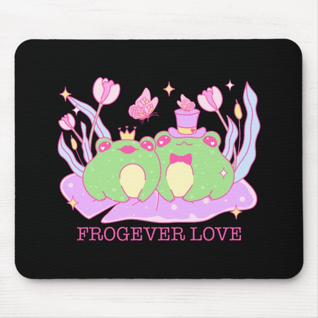 Cute Frog - Frogever Love Mouse Mat (Front)