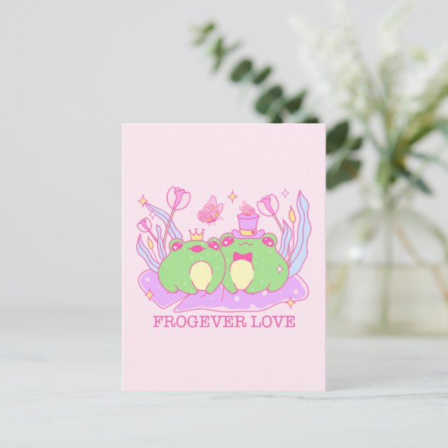 Cute Frog - Frogever Love Postcard (Standing Front)