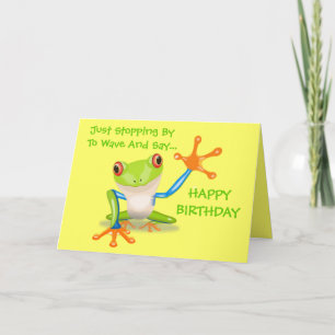 Cute Frog Funny Animal Kids Happy Birthday Card