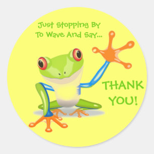 Cute Frog Funny Animal Kids Thank You Classic Round Sticker
