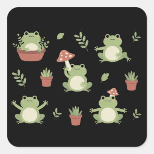 Cute Frog Funny Animal Lover Gift For Frog Lover Square Sticker