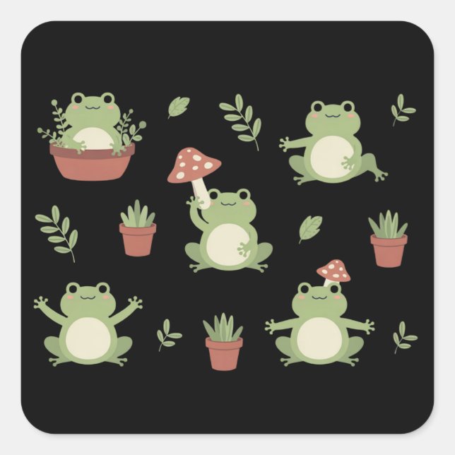 Cute Frog Funny Animal Lover Gift For Frog Lover  Square Sticker (Front)