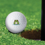 Cute Frog Golf Balls<br><div class="desc">A golf ball with an illustration of a cute frog on its pond! Add a fun touch to your game!</div>
